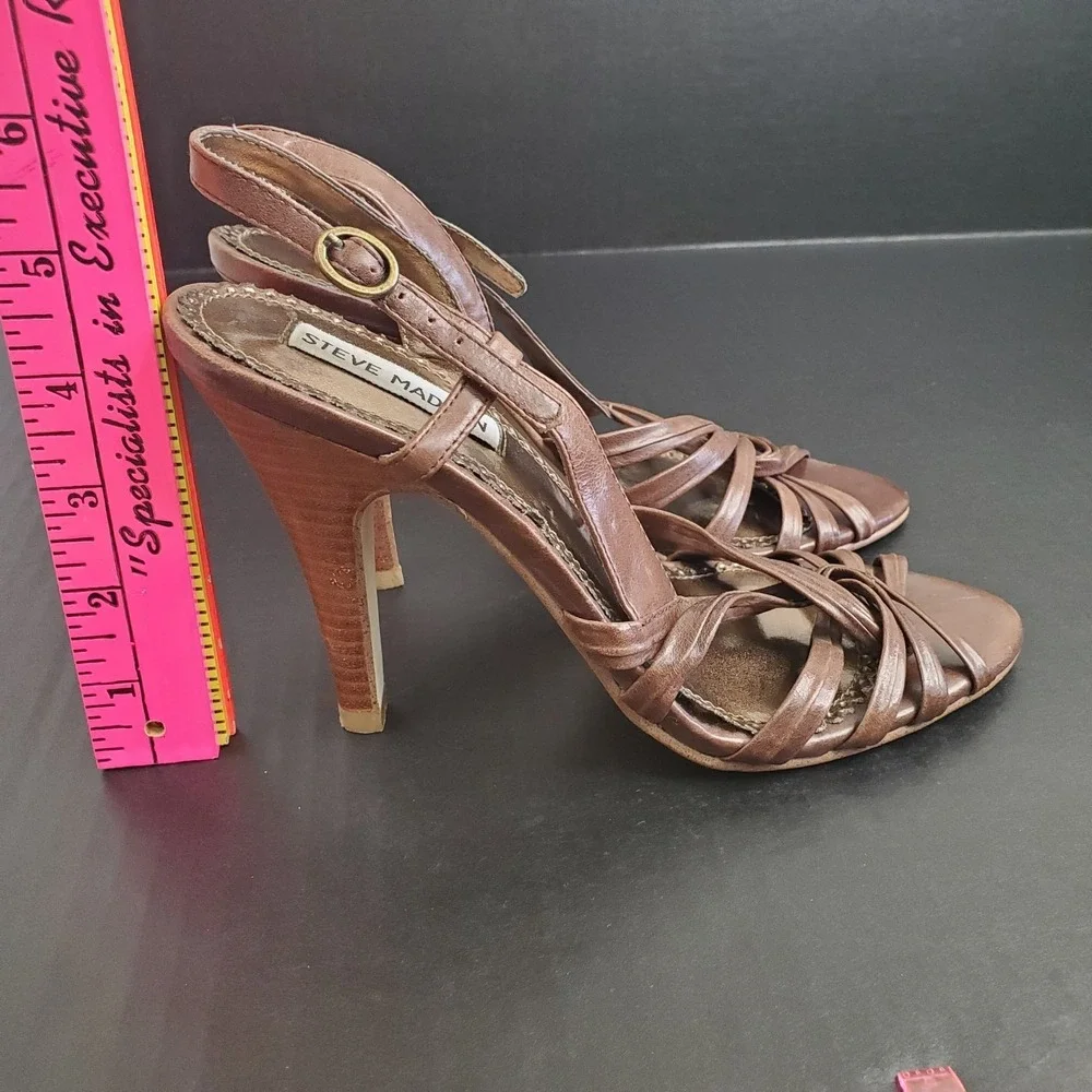 Steve Madden Women's 7.5 M Brown‎ Strappy 4